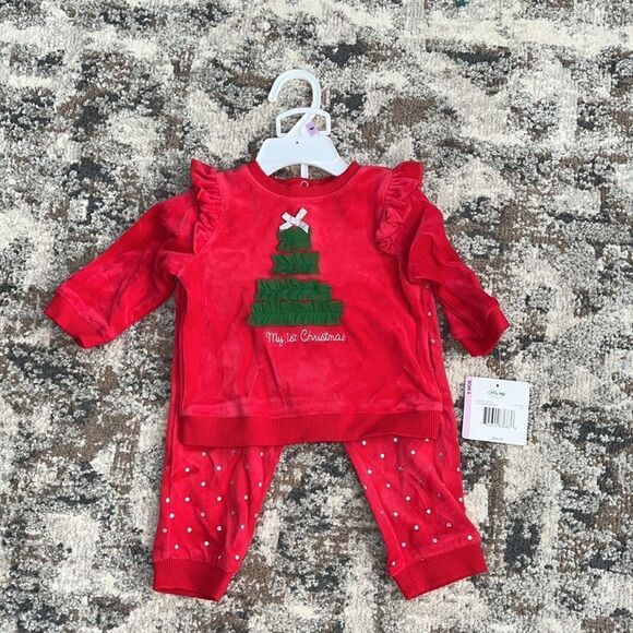 LITTLE ME | Red | DOT TREE 2 PIECE SWEATPANTS - Picture 5 of 7